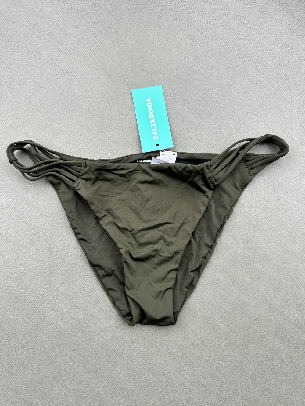 Calzedonia Cobey Olive Green Strappy Bikini Bottom Medium